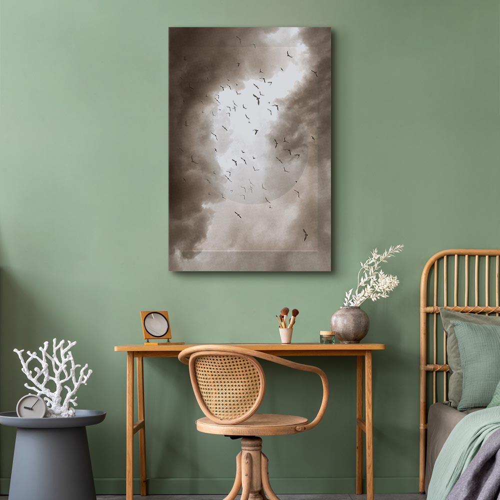 Birds in Clouds Nature Canvas Print