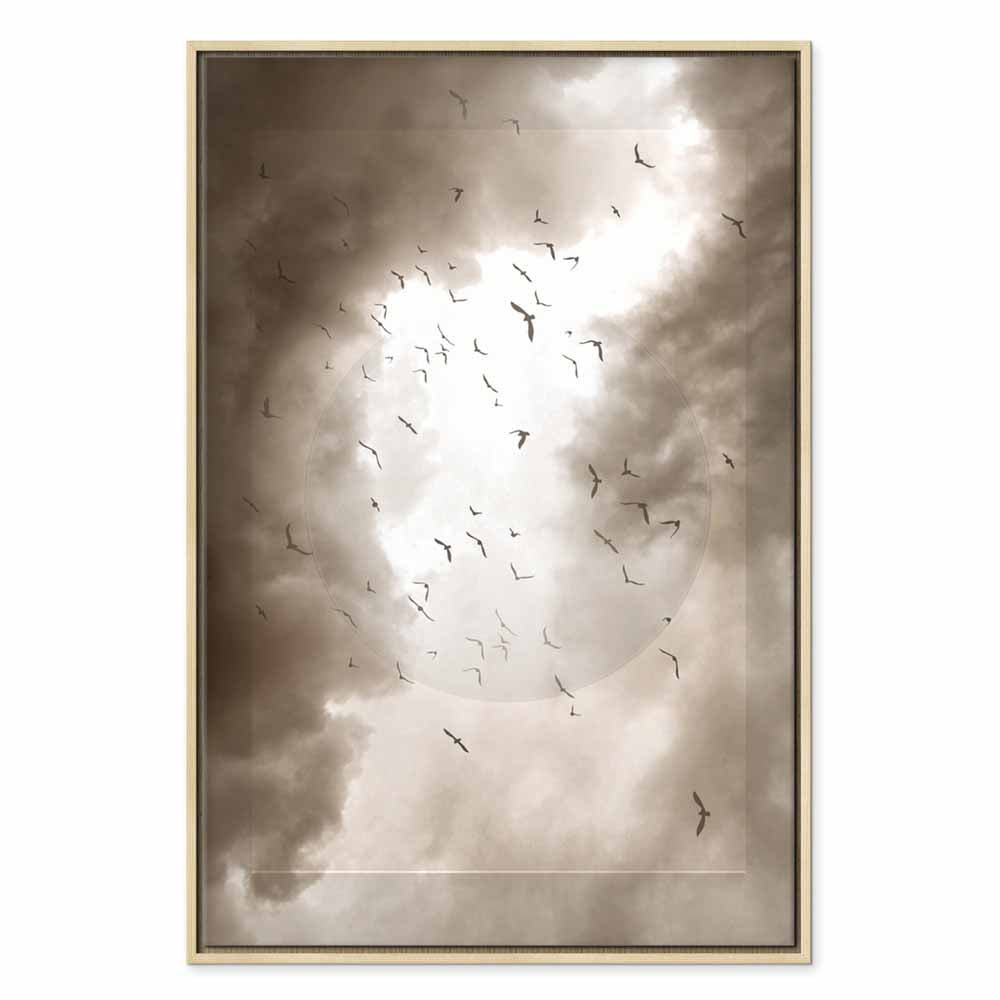Birds in Clouds Nature Canvas Print