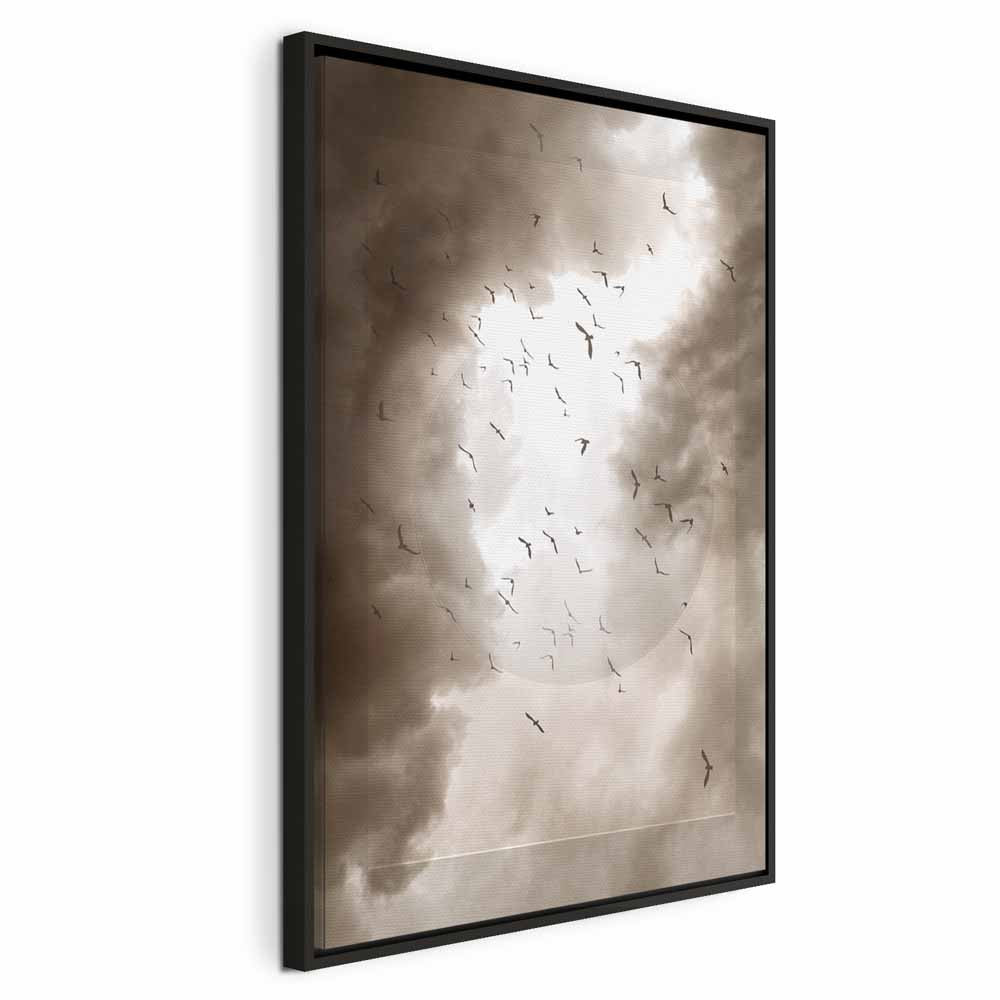 Birds in Clouds Nature Canvas Print