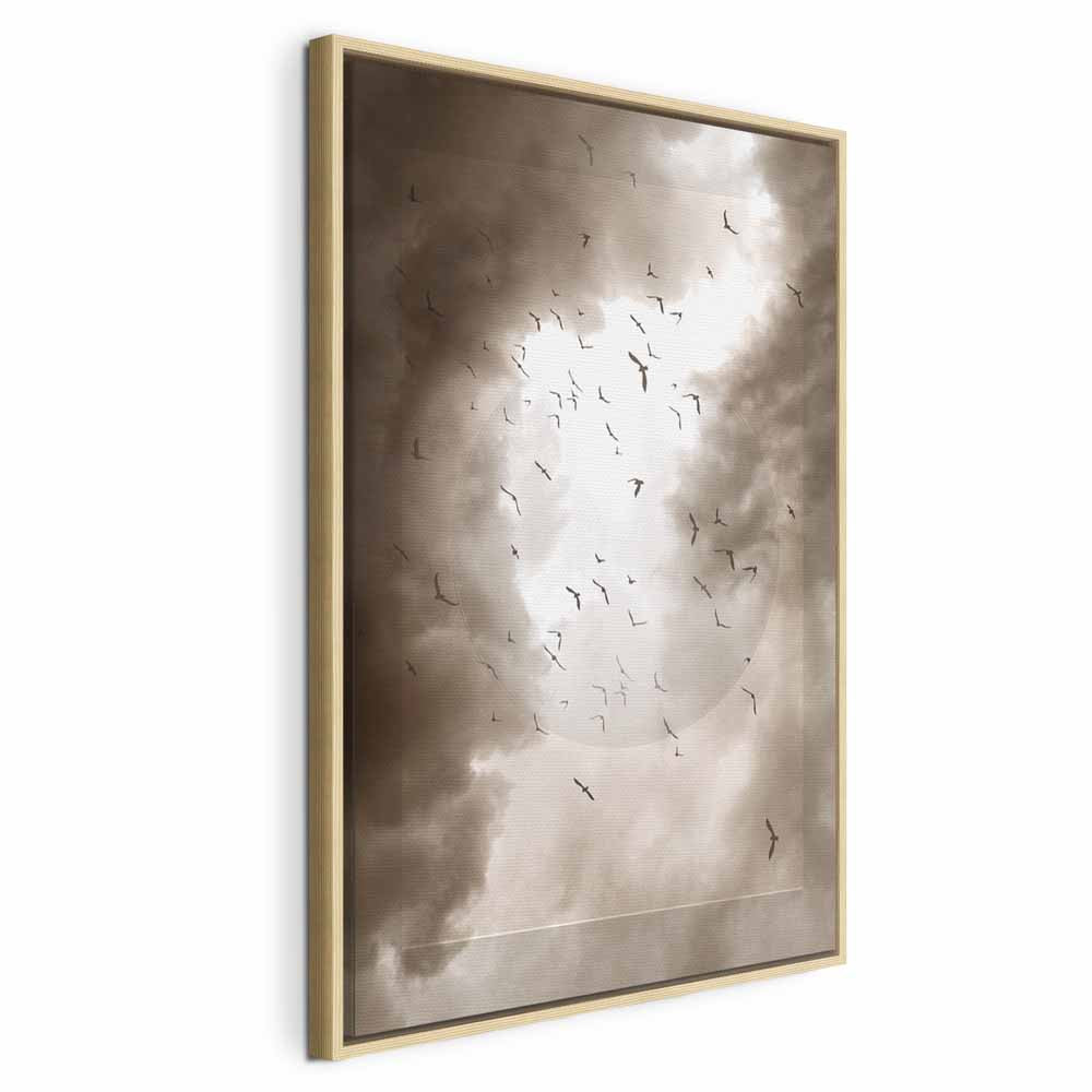 Birds in Clouds Nature Canvas Print