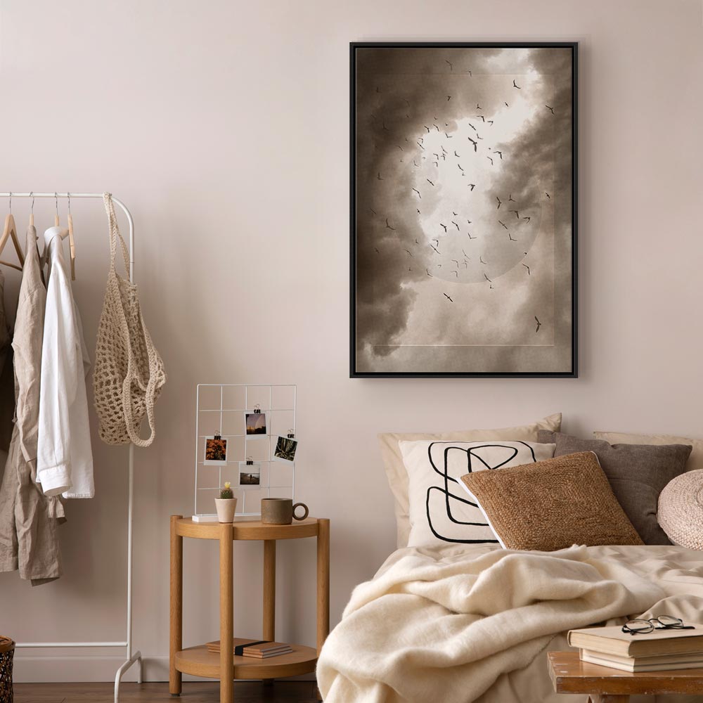 Birds in Clouds Nature Canvas Print