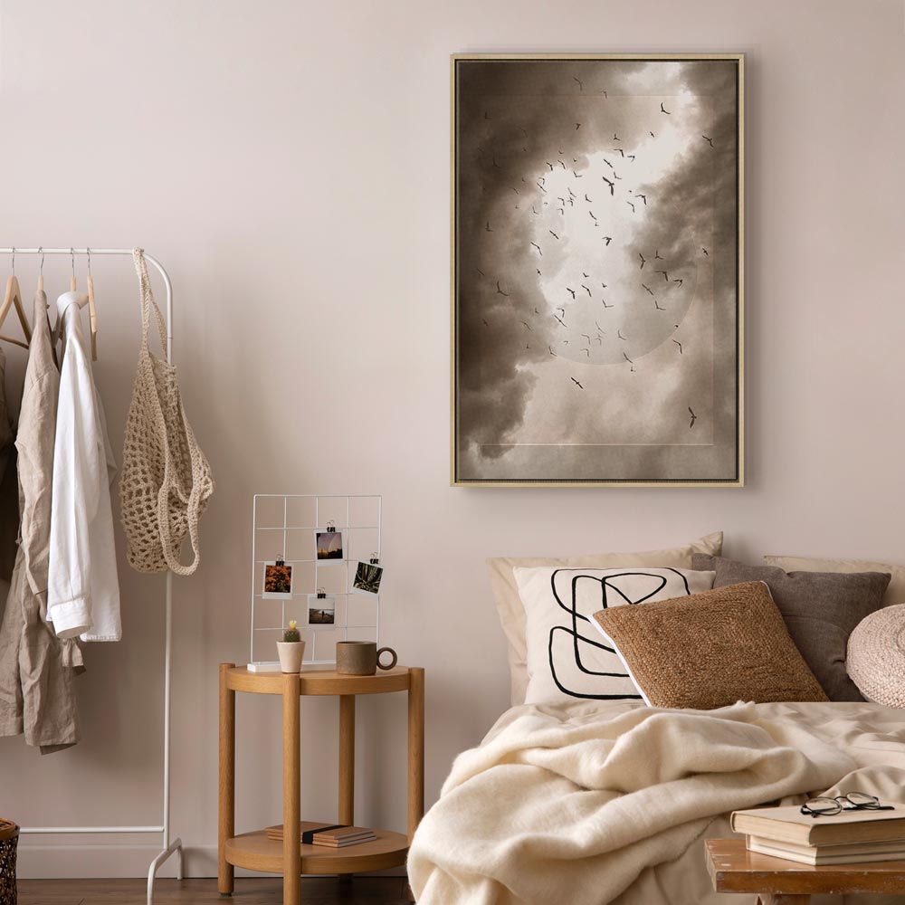 Birds in Clouds Nature Canvas Print