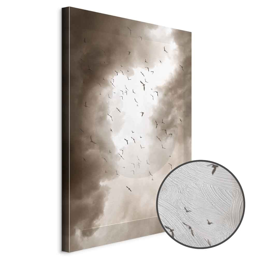 Birds in Clouds Nature Canvas Print