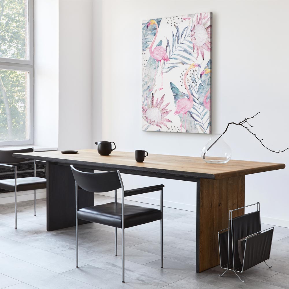 Tropical Flamingo Watercolor Canvas Print