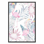 Tropical Flamingo Watercolor Canvas Print