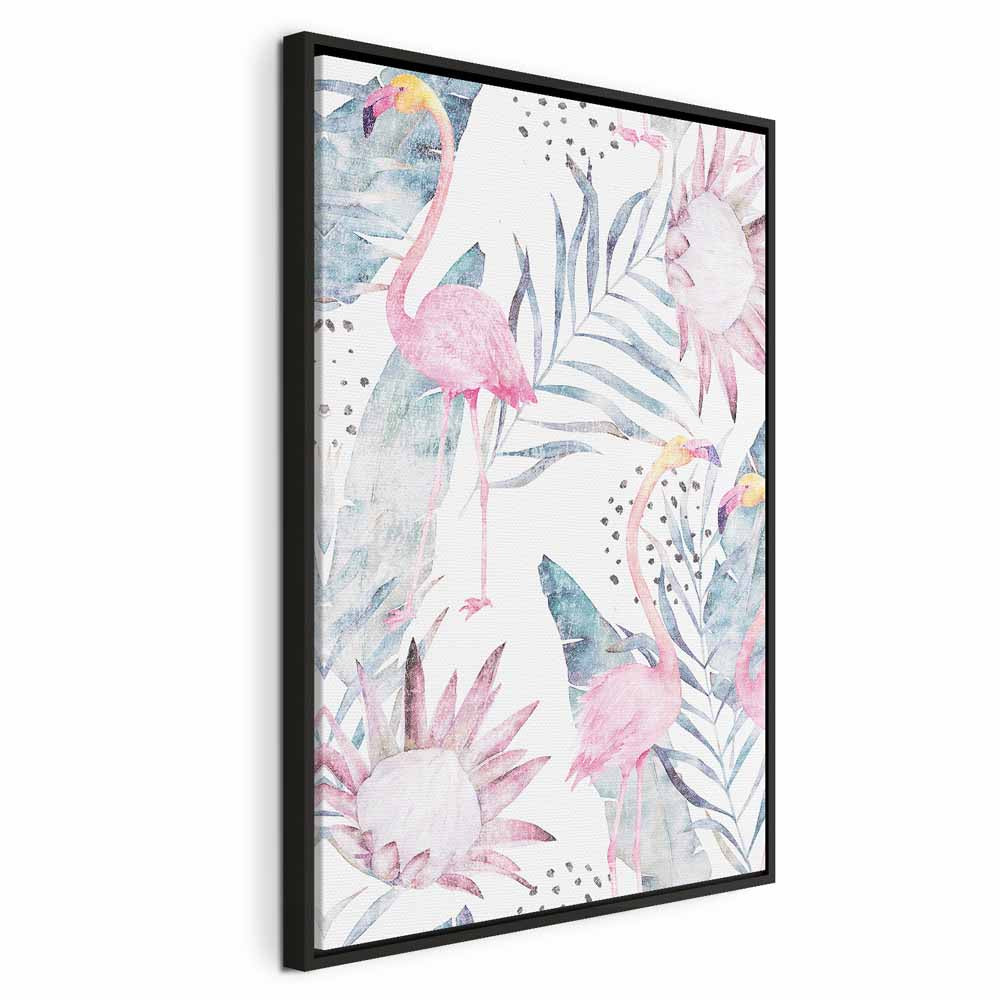 Tropical Flamingo Watercolor Canvas Print