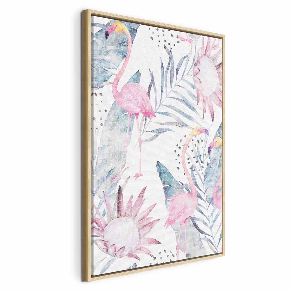 Tropical Flamingo Watercolor Canvas Print