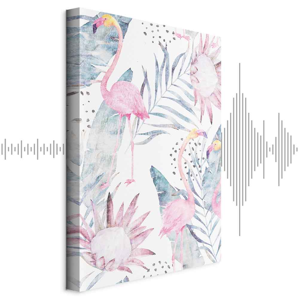 Tropical Flamingo Watercolor Canvas Print