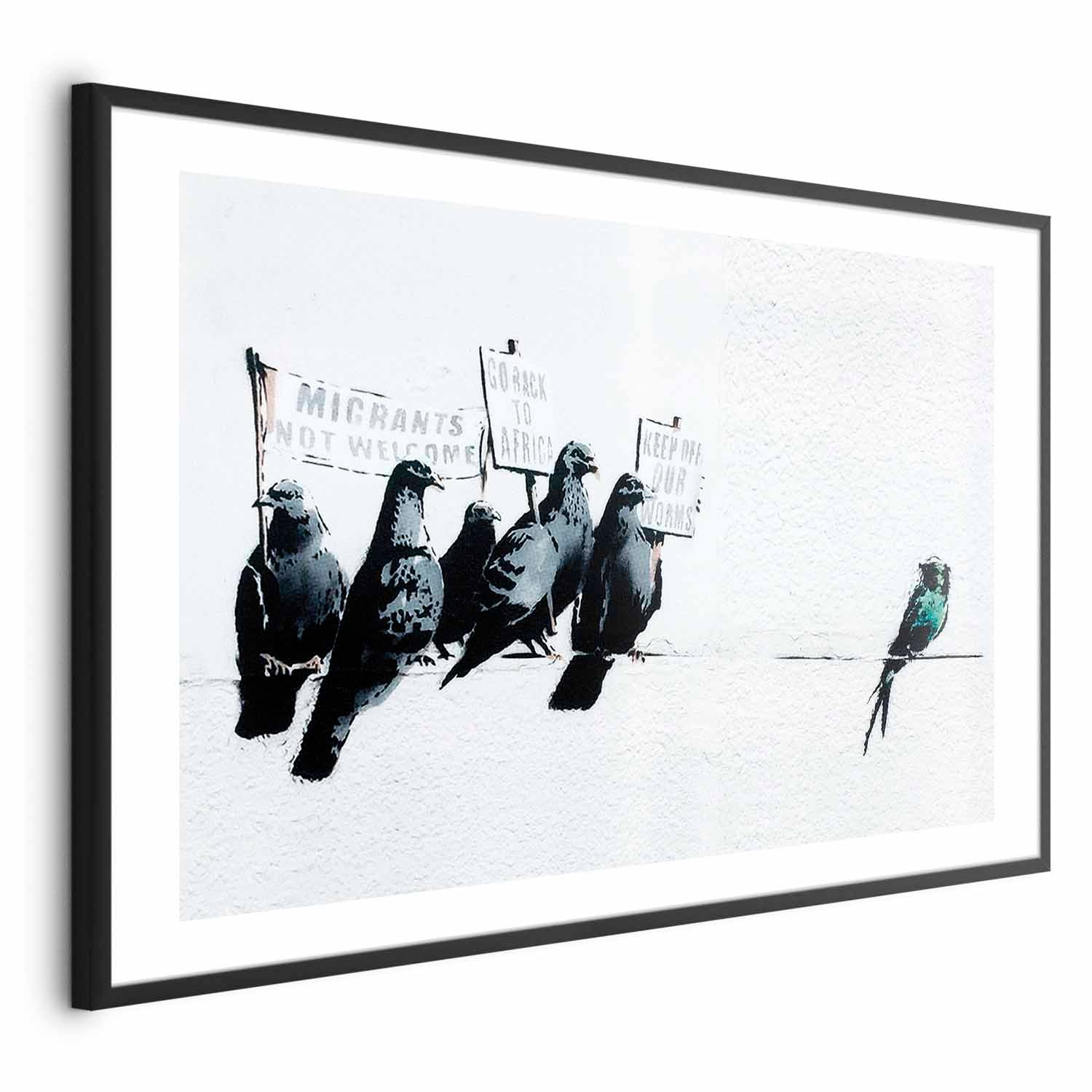 Xenophobic Pigeons Street Art Poster