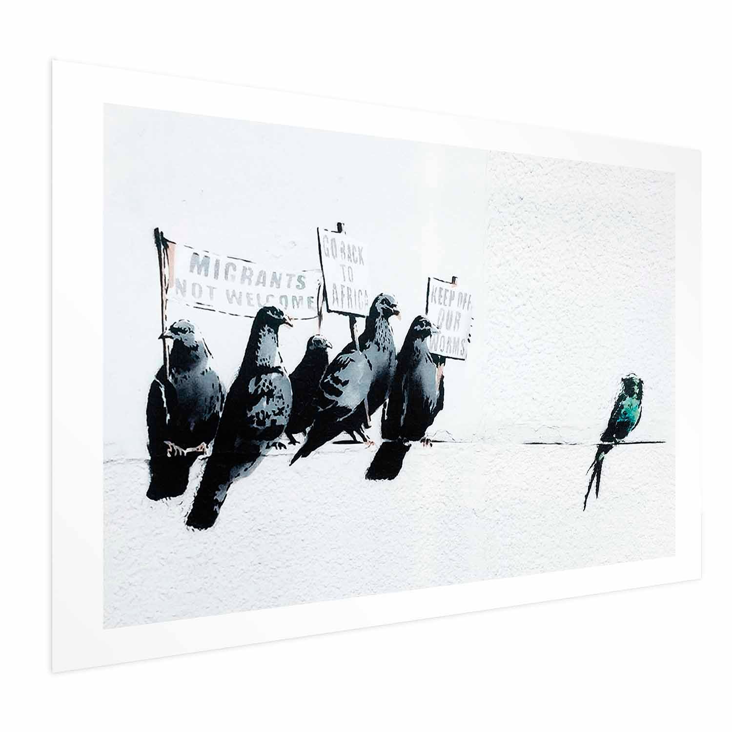 Xenophobic Pigeons Street Art Poster