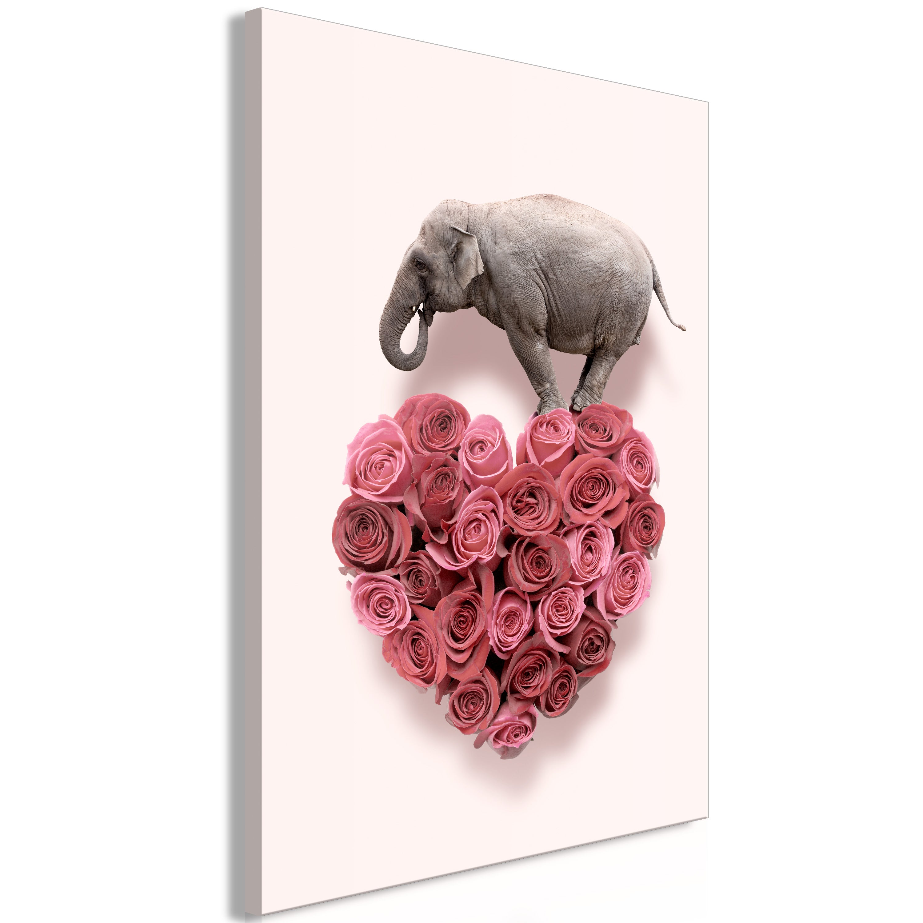 Canvas Print Elephant Lover 1-part Elephant Amid Pink Flowers