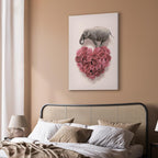 Elephant Amid Pink Flowers Animal Canvas Print
