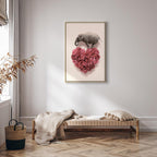 Elephant Amid Pink Flowers Animal Canvas Print