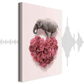 Elephant Amid Pink Flowers Animal Canvas Print