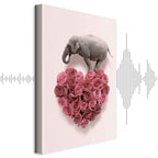 Elephant Amid Pink Flowers Animal Canvas Print