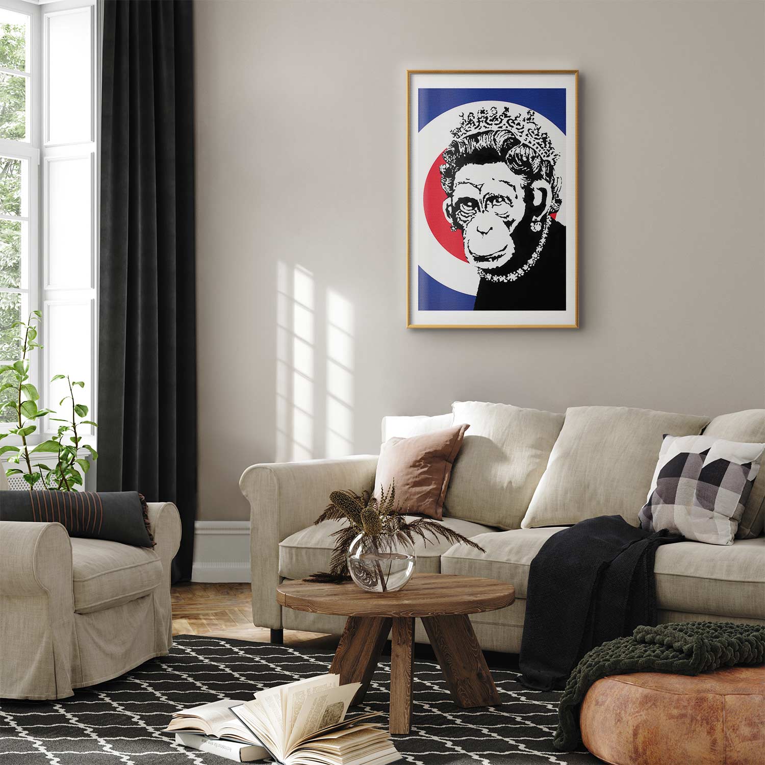 Monkey Queen Street Art Poster