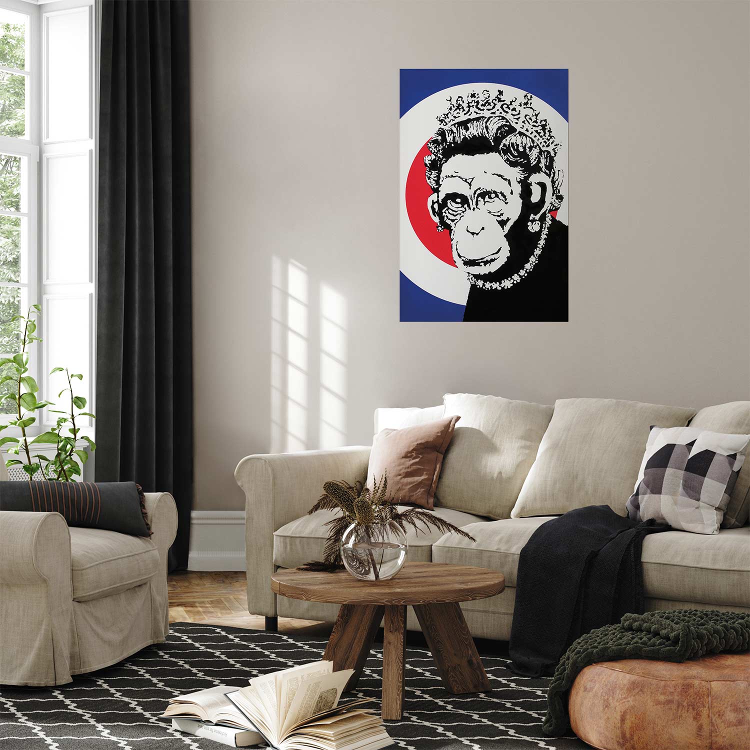 Monkey Queen Street Art Poster