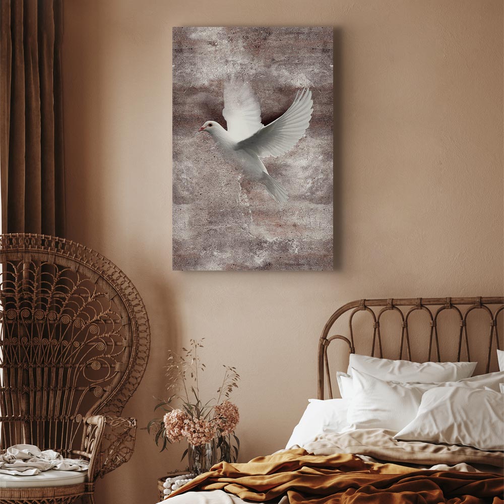 Birds in Flight Romantic Vertical Canvas Print