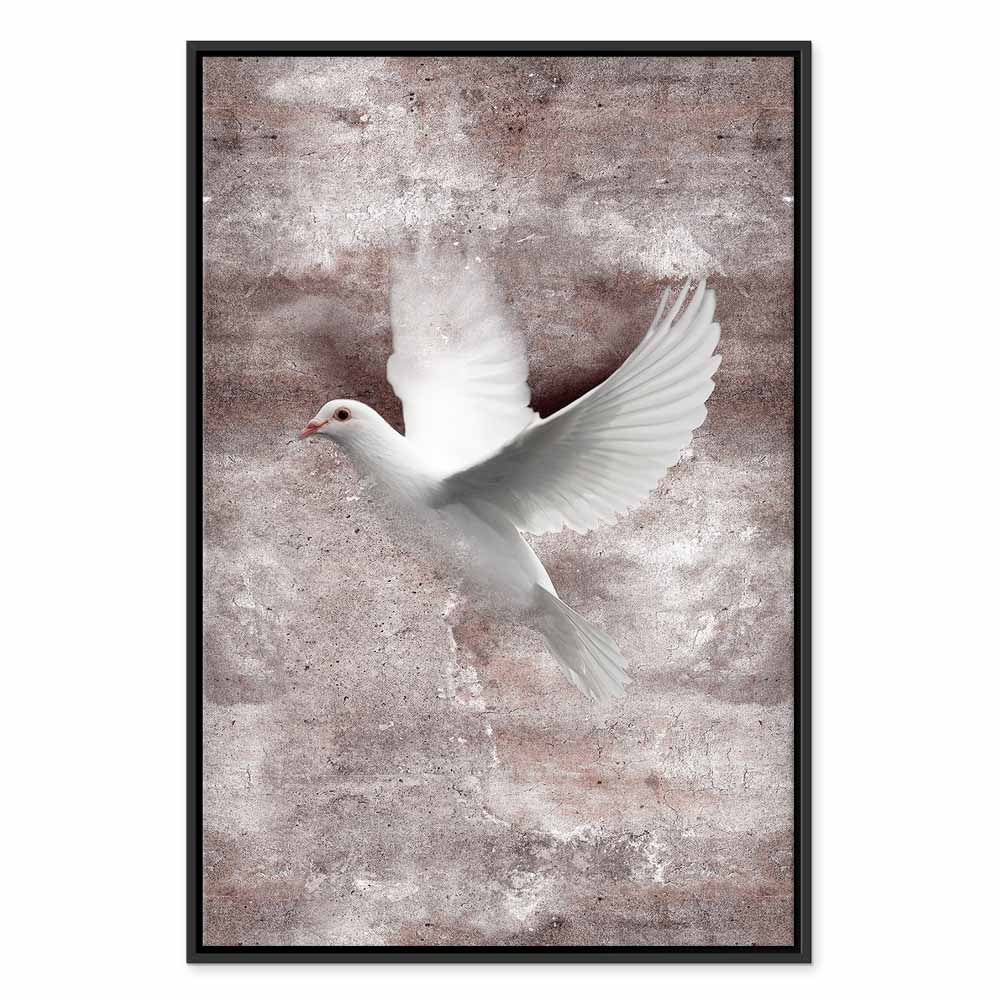 Birds in Flight Romantic Vertical Canvas Print