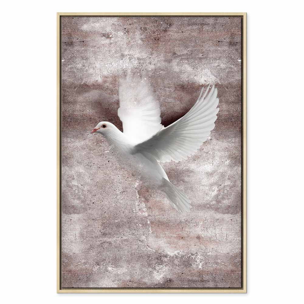 Birds in Flight Romantic Vertical Canvas Print