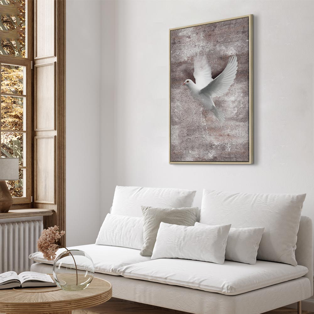 Birds in Flight Romantic Vertical Canvas Print