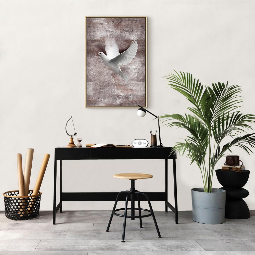 Birds in Flight Romantic Vertical Canvas Print