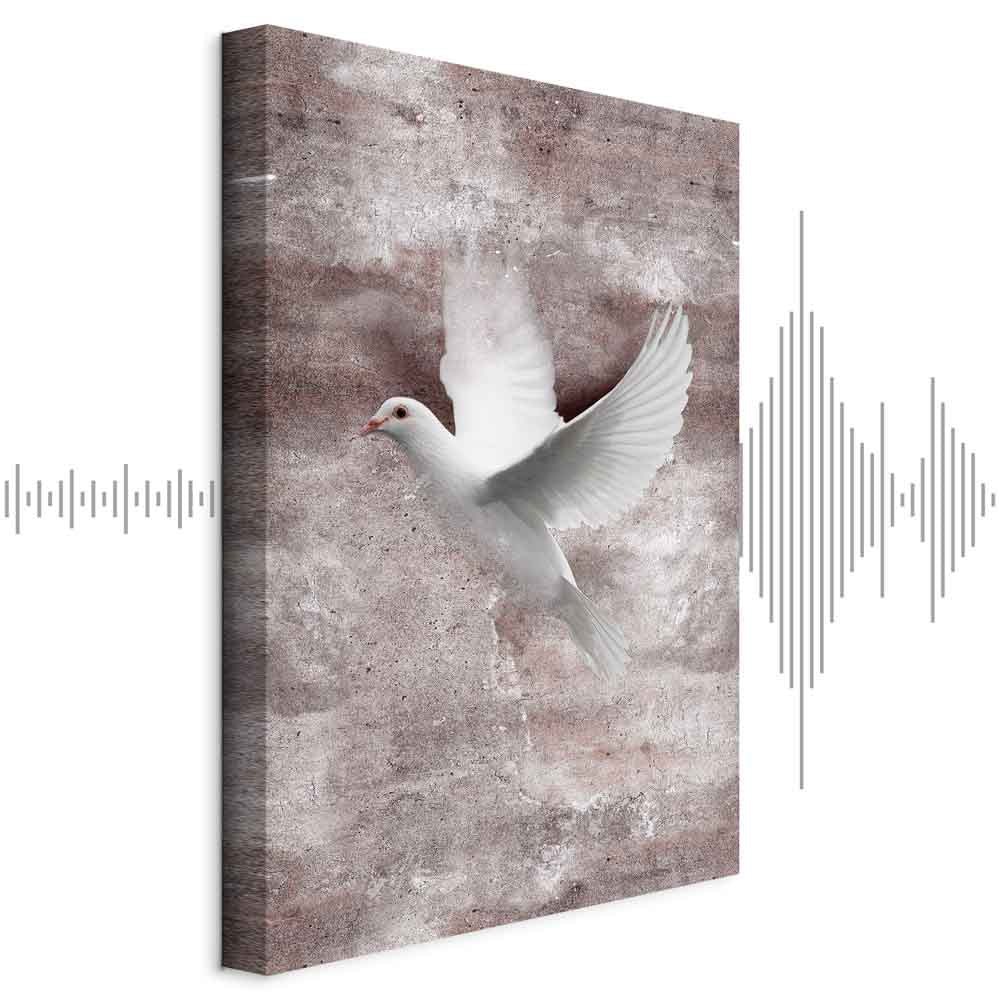 Birds in Flight Romantic Vertical Canvas Print