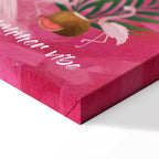 Flamingo Palm Tree Summer Quote Canvas Print