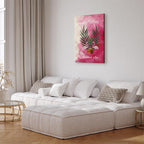 Flamingo Palm Tree Summer Quote Canvas Print