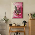 Flamingo Palm Tree Summer Quote Canvas Print