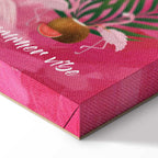 Flamingo Palm Tree Summer Quote Canvas Print