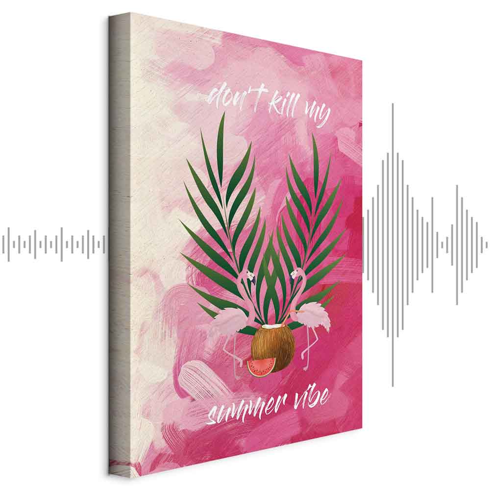 Flamingo Palm Tree Summer Quote Canvas Print