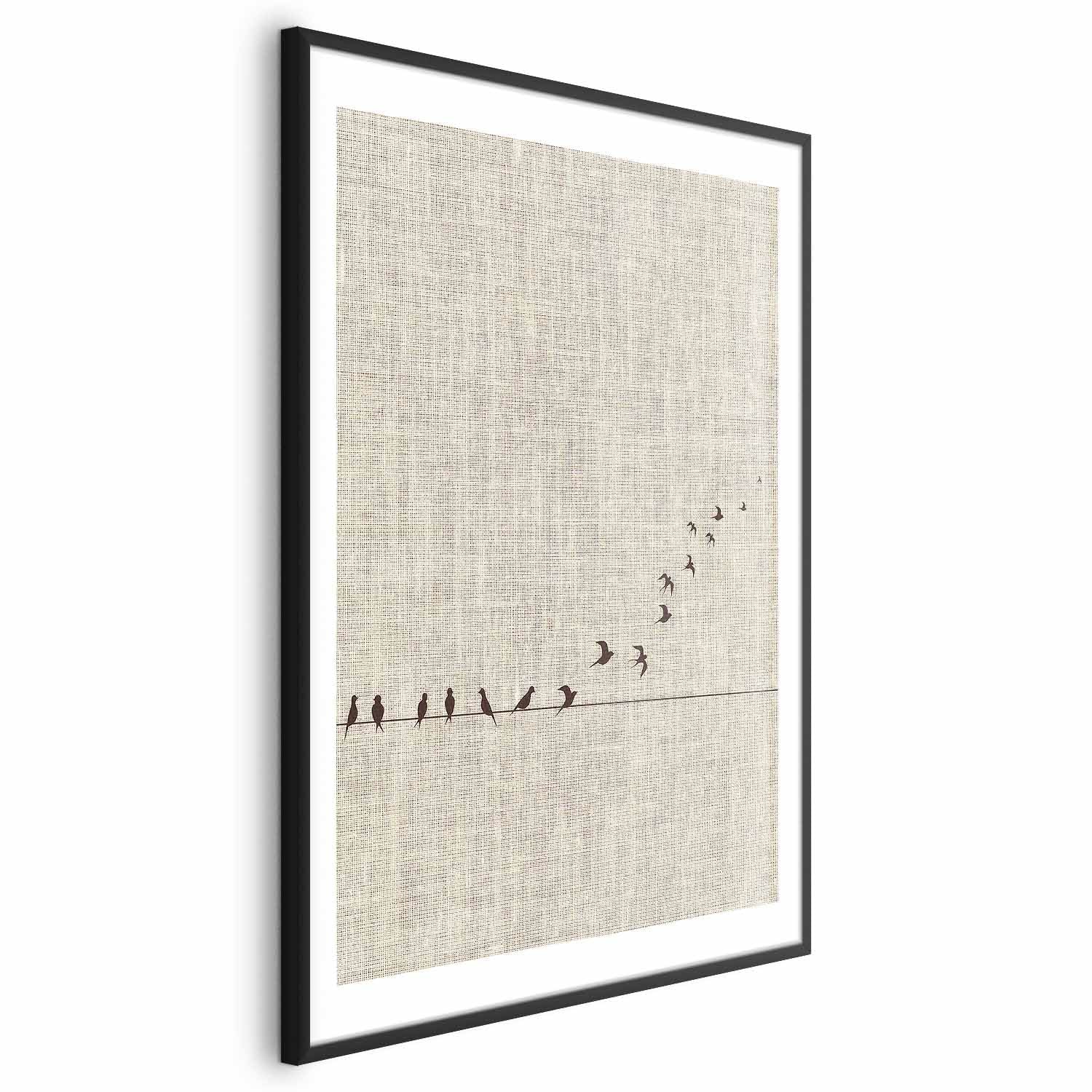 Birds in Flight Textured Nature Poster