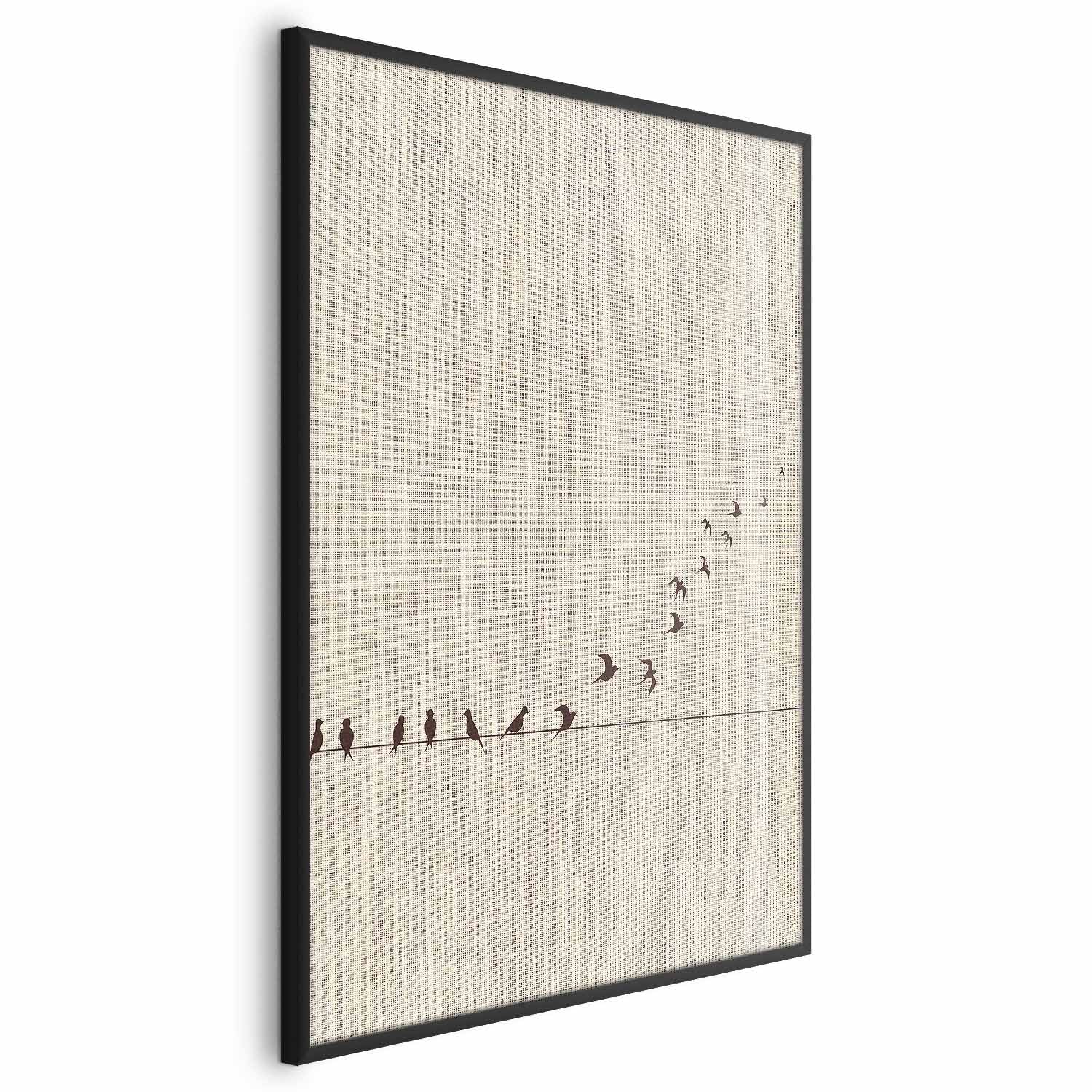 Birds in Flight Textured Nature Poster