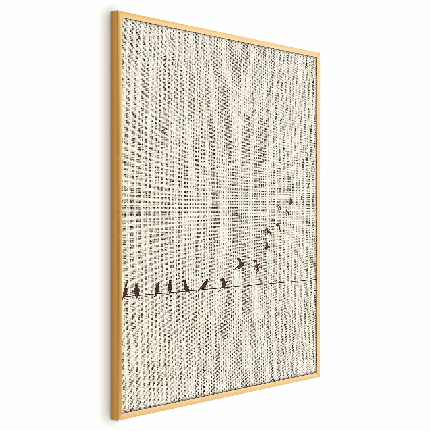 Birds in Flight Textured Nature Poster