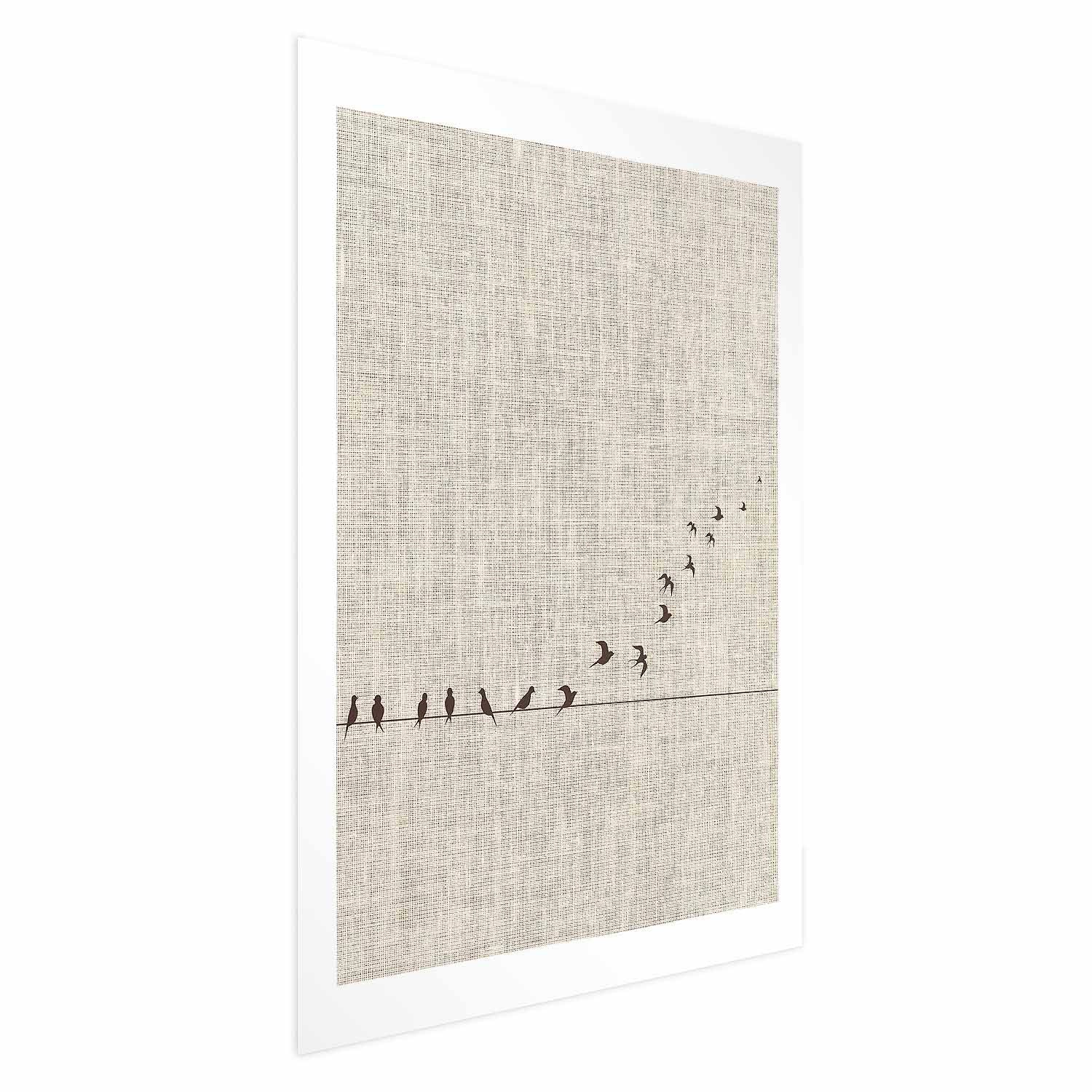 Birds in Flight Textured Nature Poster