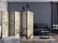 Flock of Birds Vintage Nature 5-Panel Room Divider