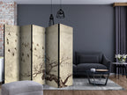 Flock of Birds Vintage Nature 5-Panel Room Divider