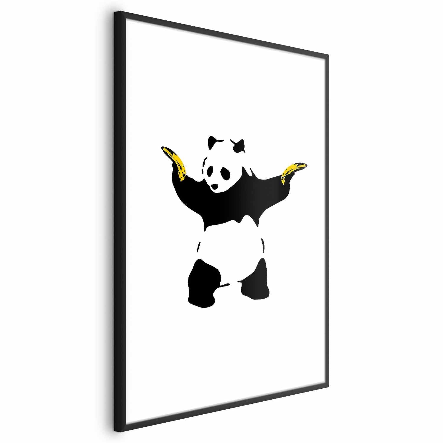 Graffiti Panda with Guns Street Art Poster