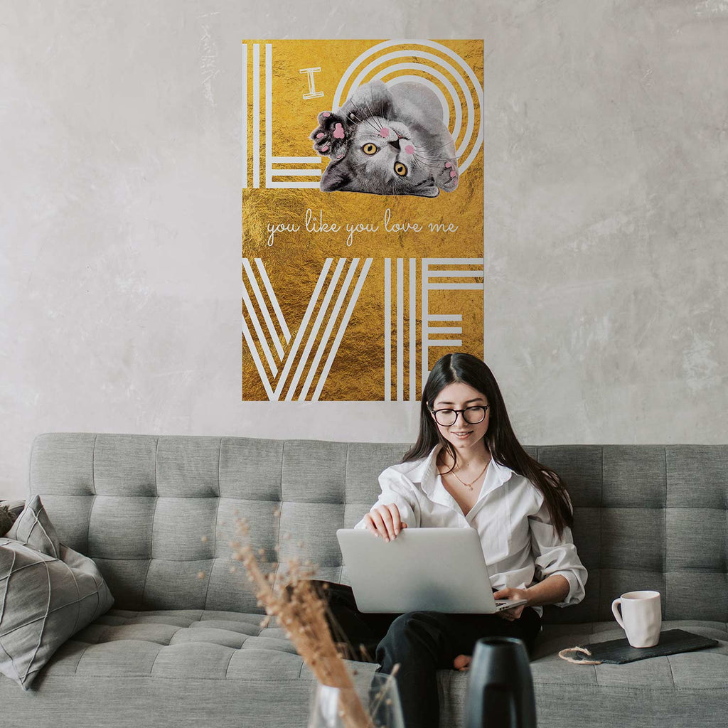 Cat Love Quote Textured Poster