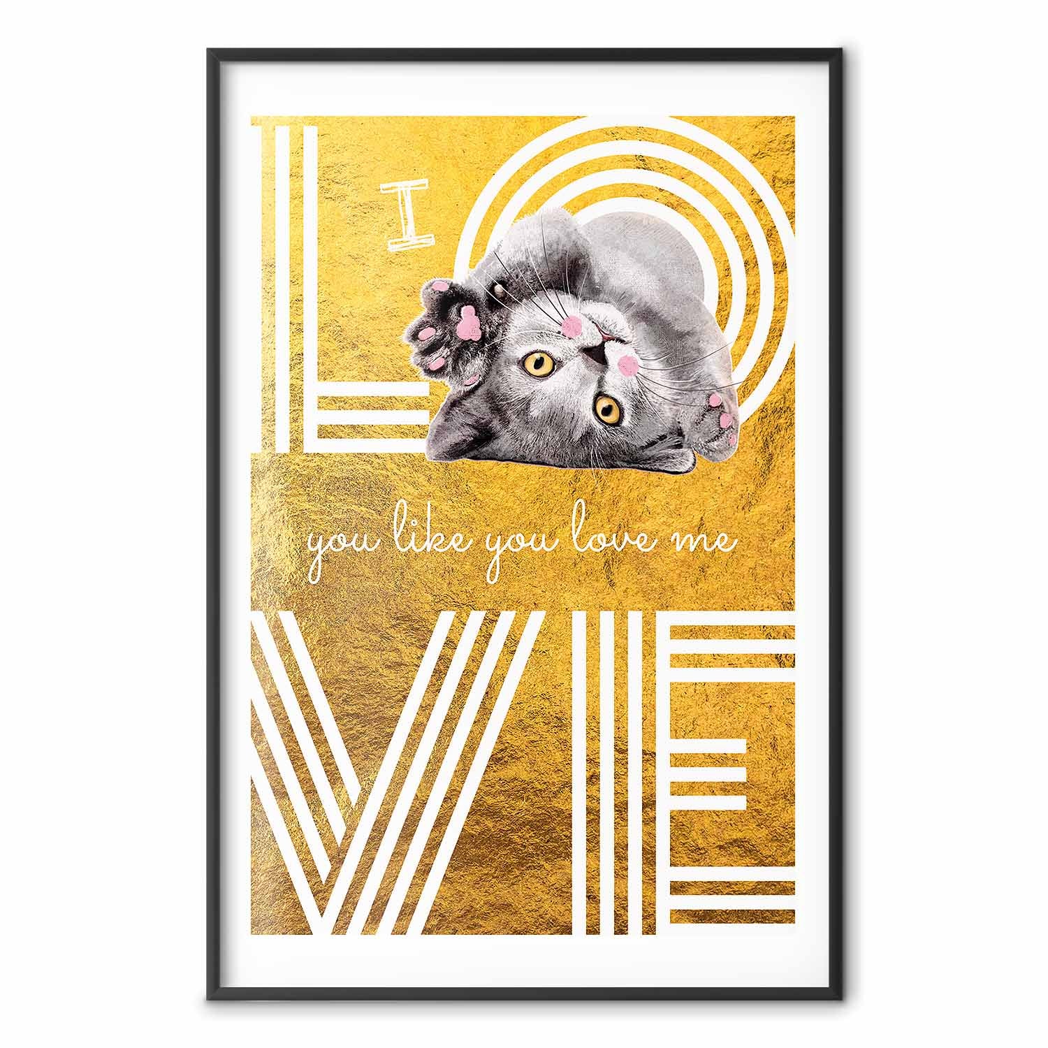 Cat Love Quote Textured Poster