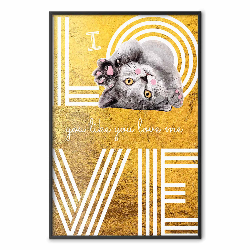 Cat Love Quote Textured Poster