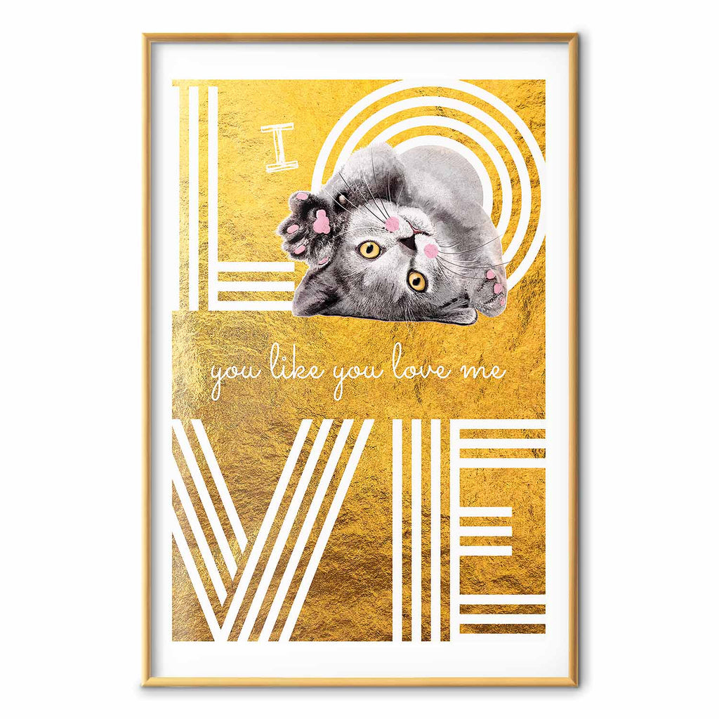 Cat Love Quote Textured Poster