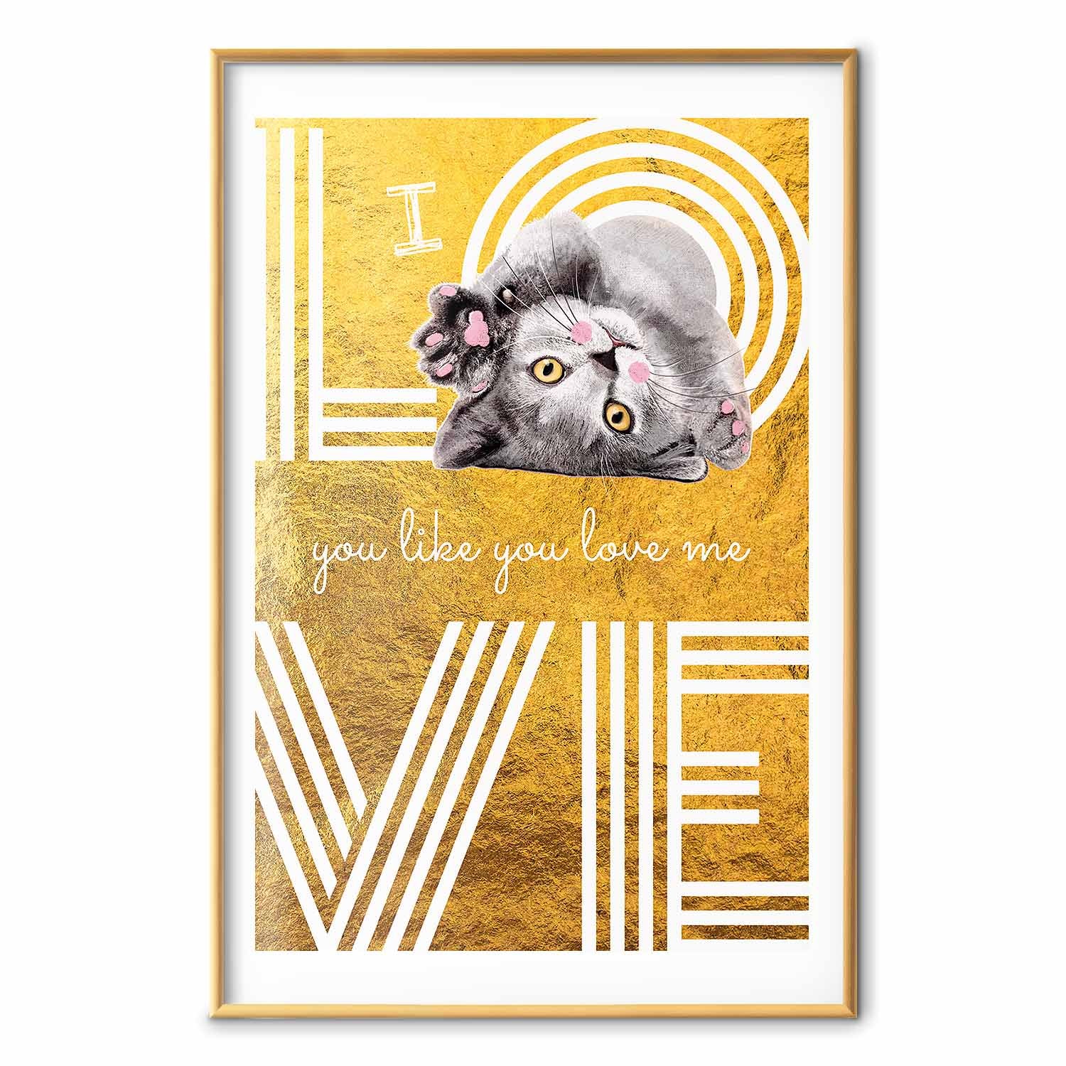 Cat Love Quote Textured Poster