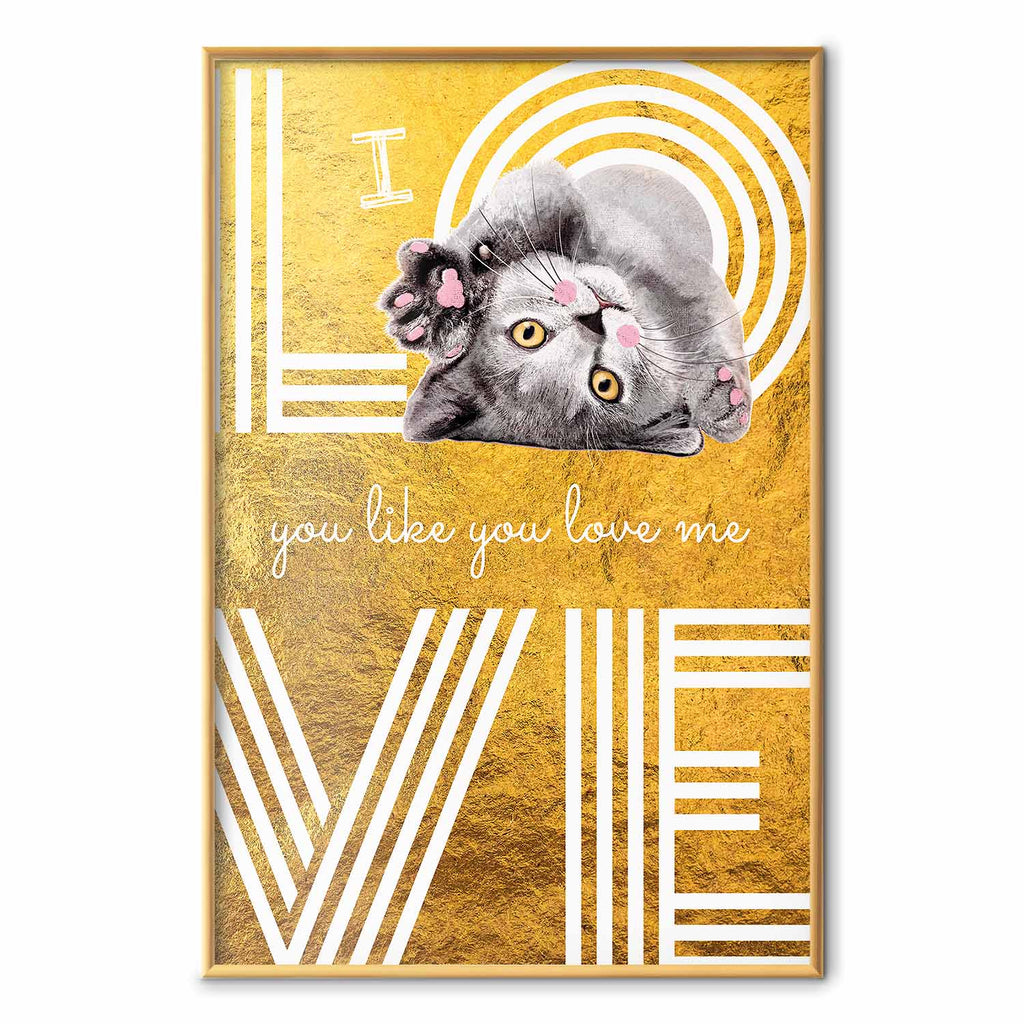 Cat Love Quote Textured Poster