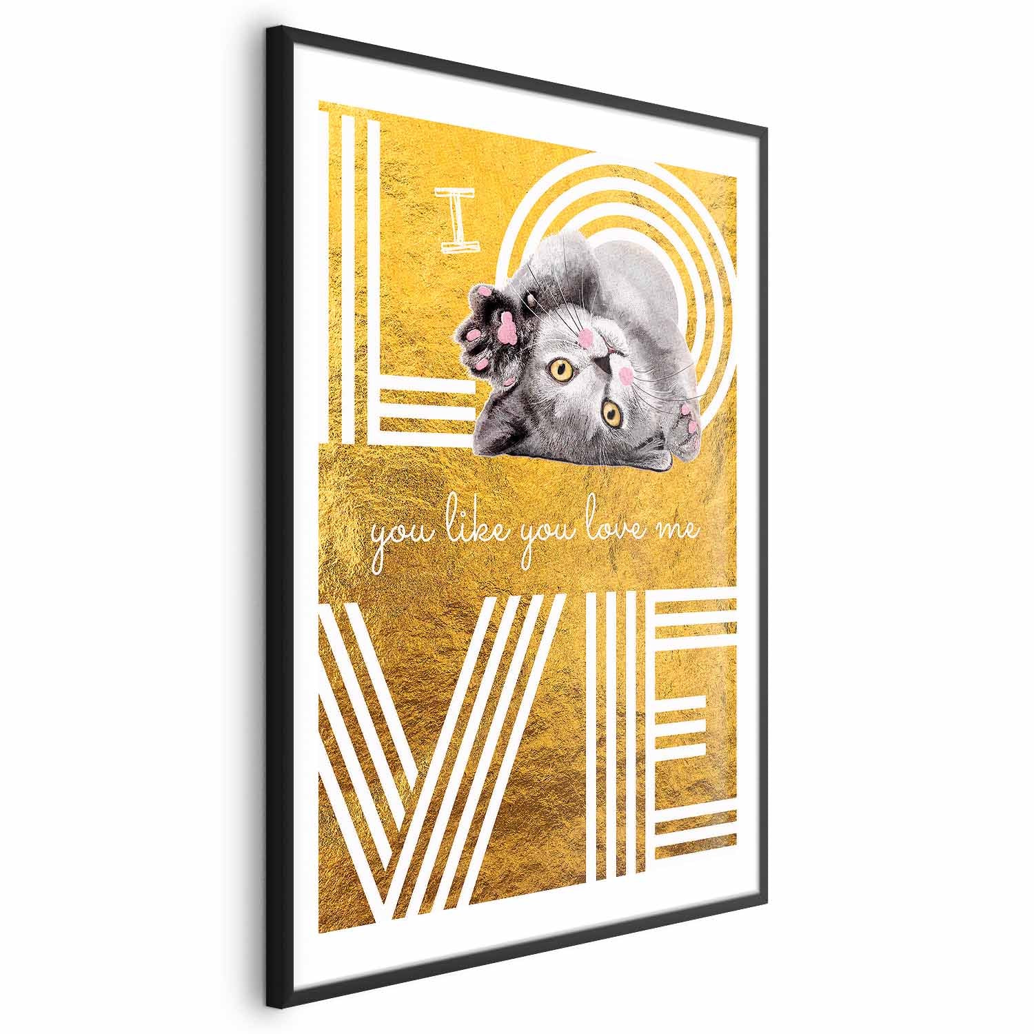 Cat Love Quote Textured Poster