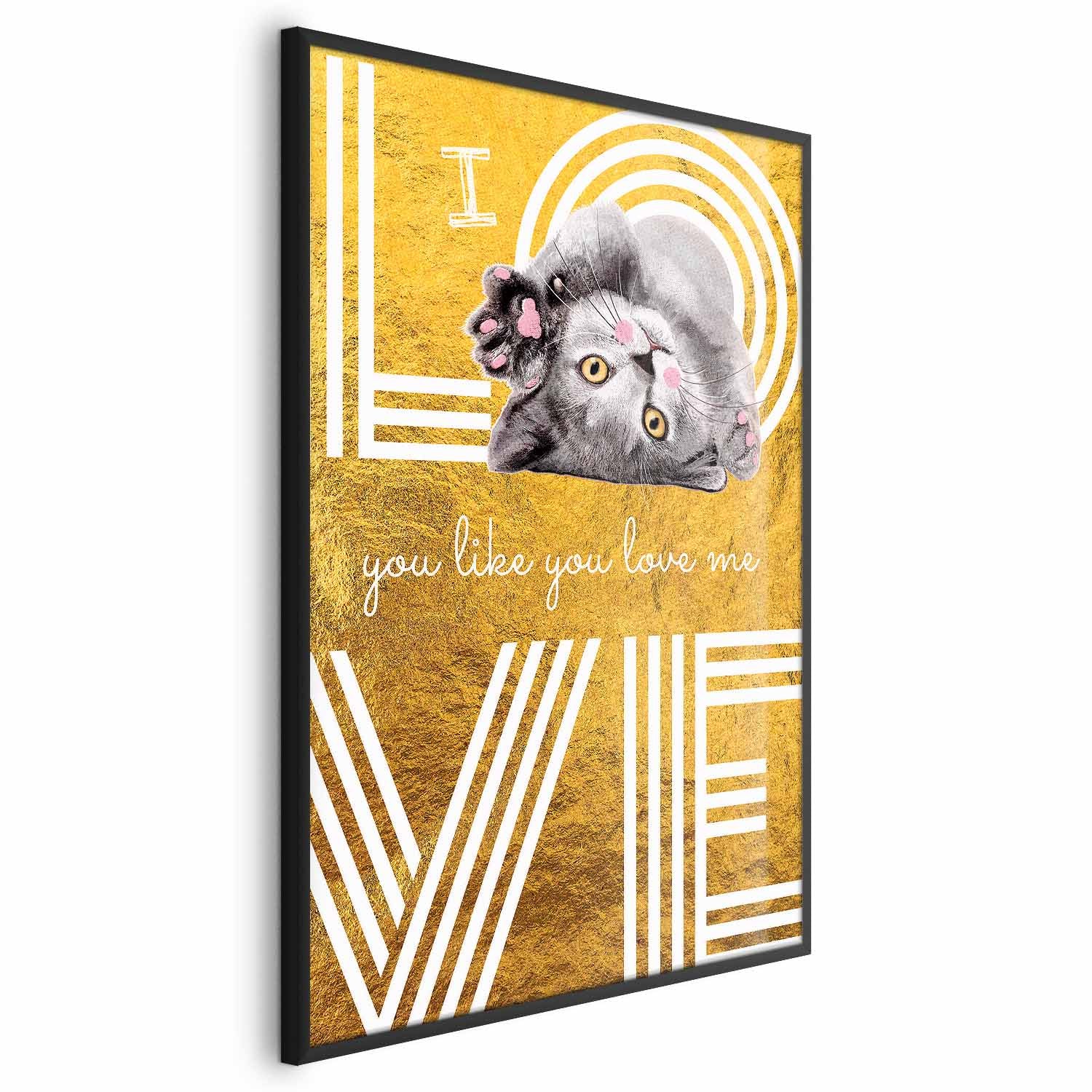 Cat Love Quote Textured Poster