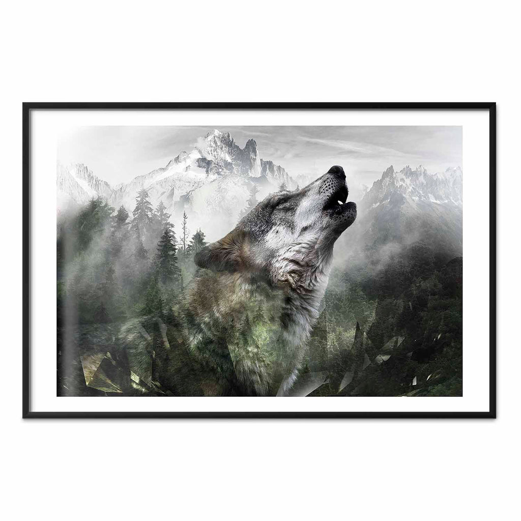Howling Wolf Forest Poster