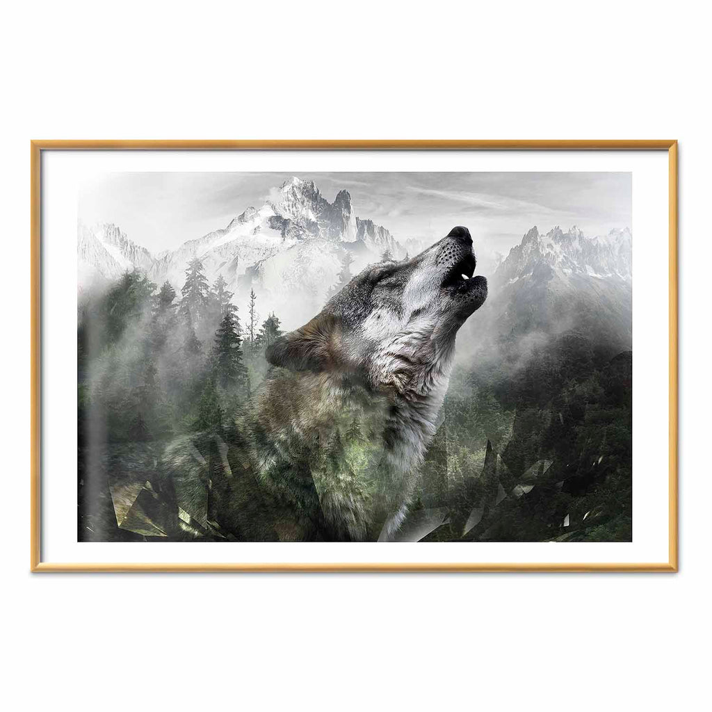 Howling Wolf Forest Poster