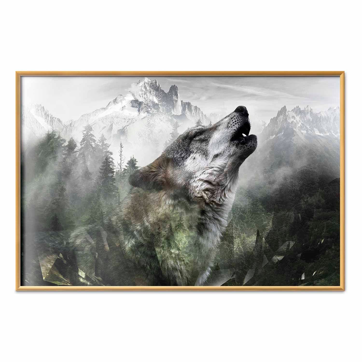 Howling Wolf Forest Poster